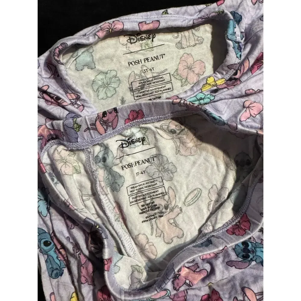Disney x Posh Peanut Lilo STITCH + ANGEL 2-Piece Bamboo Pajamas 3T-4T